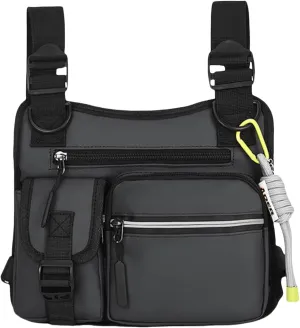 Outdoor Chest Bag for Men, Adjustable Zipper Multi-functional Tactical Chest Bag, for Outdoor Hiking, Sport (Gray)