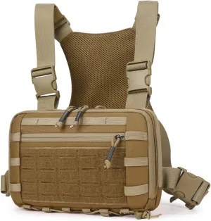 Outdoor Tactical Chest Bag Chest Rig Pack EDC Molle Utility Chest Pouch for Workouts Hiking Fishing