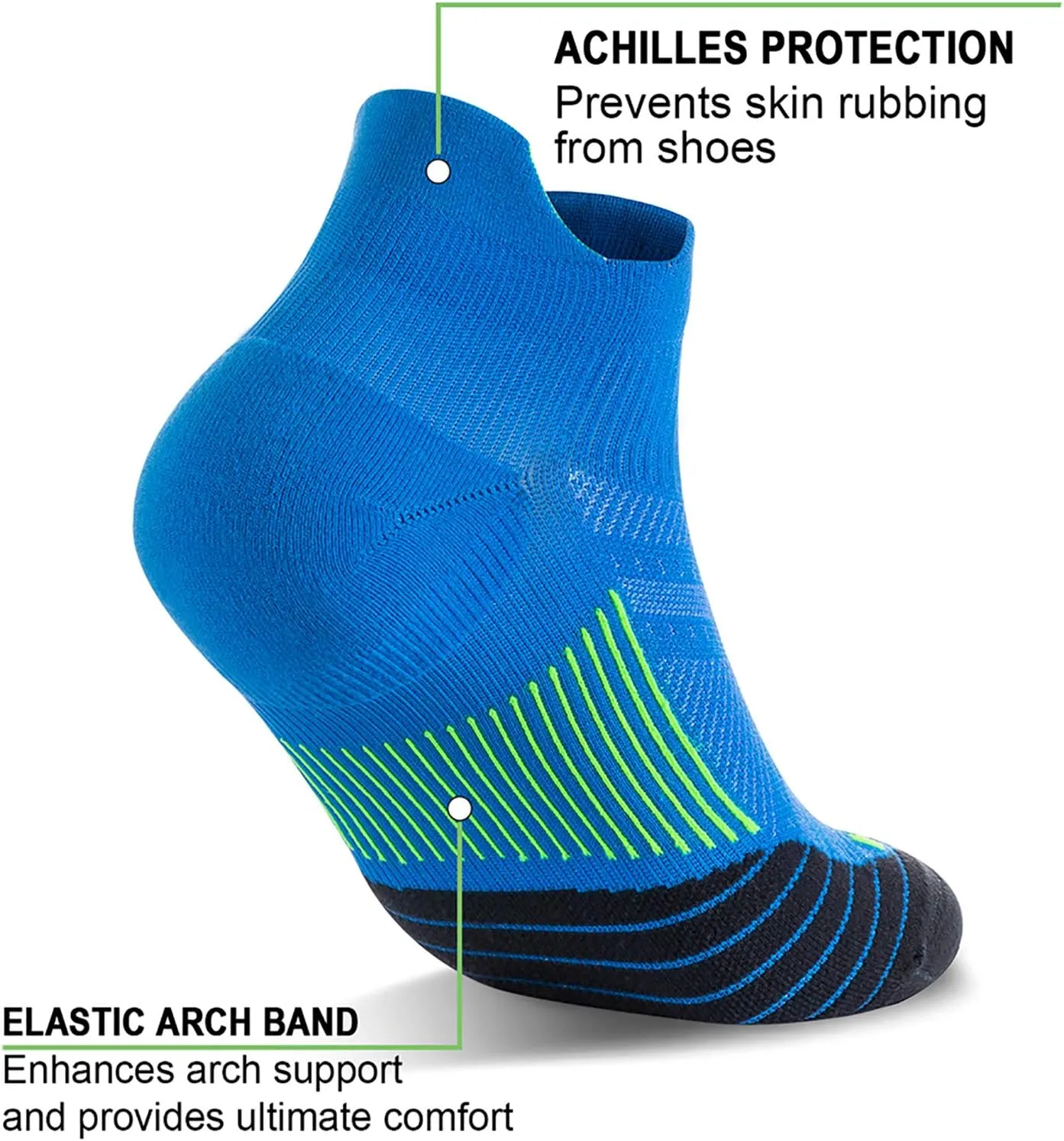 PAPLUS Ankle Compression Sock for Men and Women 2/4/6 Pairs, Low Cut Compression Running Sock with Ankle Support
