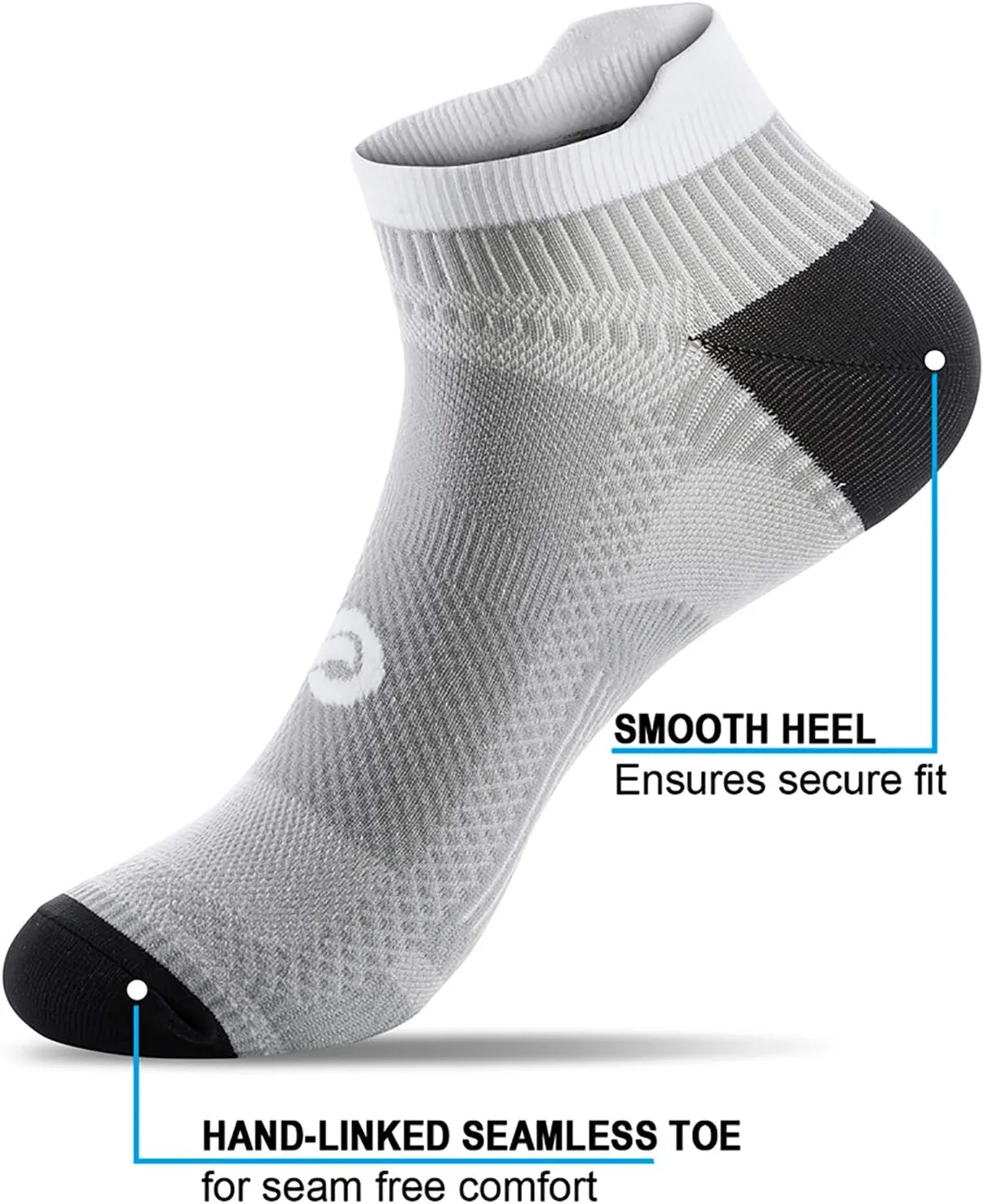 PAPLUS Ankle Compression Sock for Men and Women 2/4/6 Pairs, Low Cut Compression Running Sock with Ankle Support