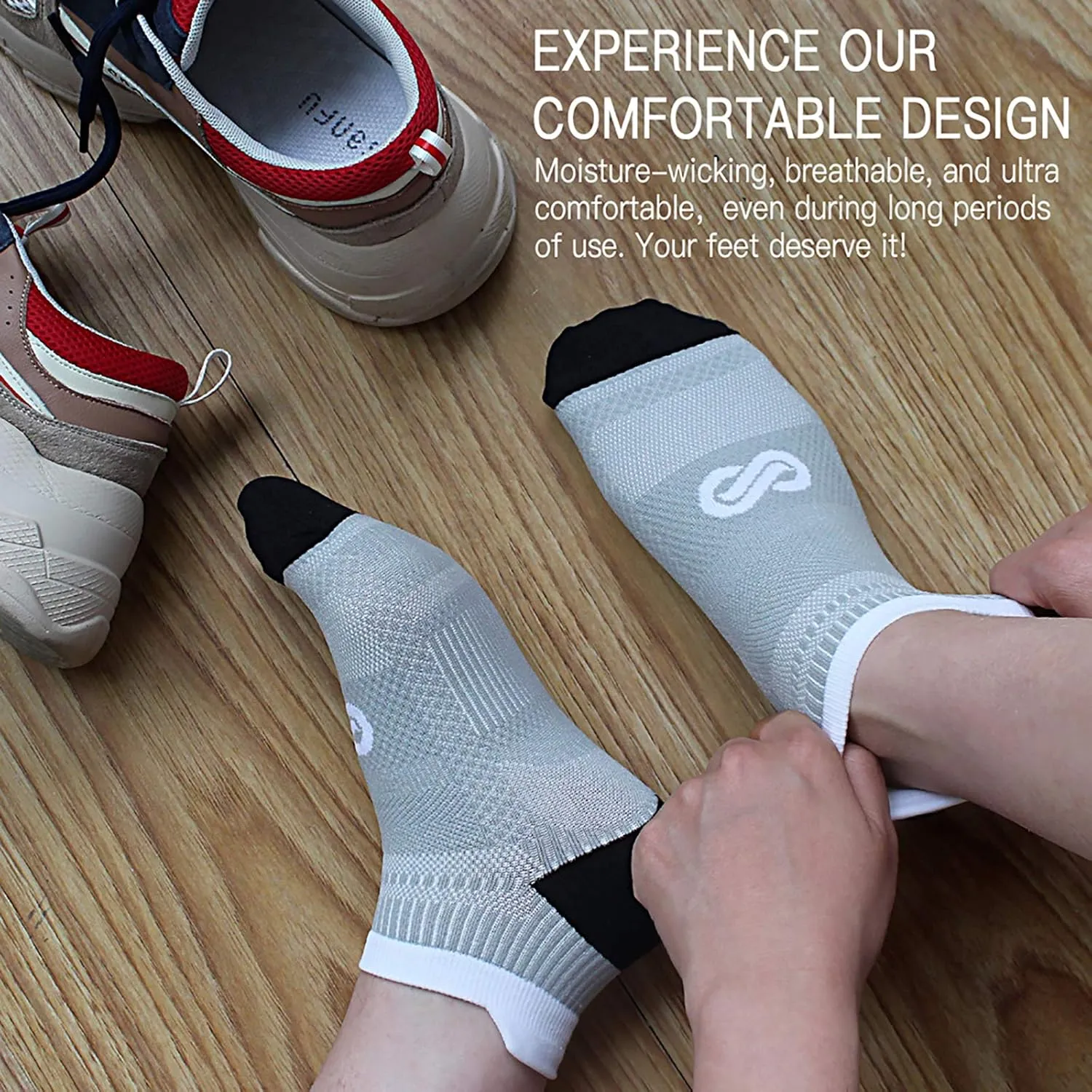 PAPLUS Ankle Compression Sock for Men and Women 2/4/6 Pairs, Low Cut Compression Running Sock with Ankle Support