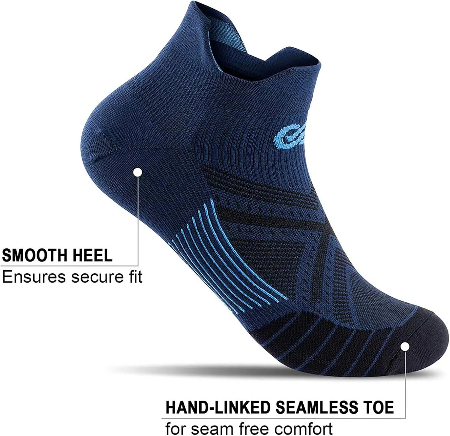 PAPLUS Ankle Compression Sock for Men and Women 2/4/6 Pairs, Low Cut Compression Running Sock with Ankle Support