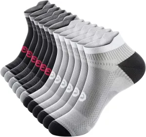 PAPLUS Ankle Compression Sock for Men and Women 2/4/6 Pairs, Low Cut Compression Running Sock with Ankle Support