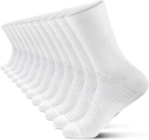 PAPLUS Compression Athletic Crew Socks (6 Pairs) for Men & Women