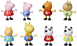Peppa Pig School Classroom Toy Figures 8-Pack, Peppa Pig, George Pig, Peggi Panda, Candy Cat and More, Back to School Gifts for Kids, Ages 3  (Amazon Exclusive)