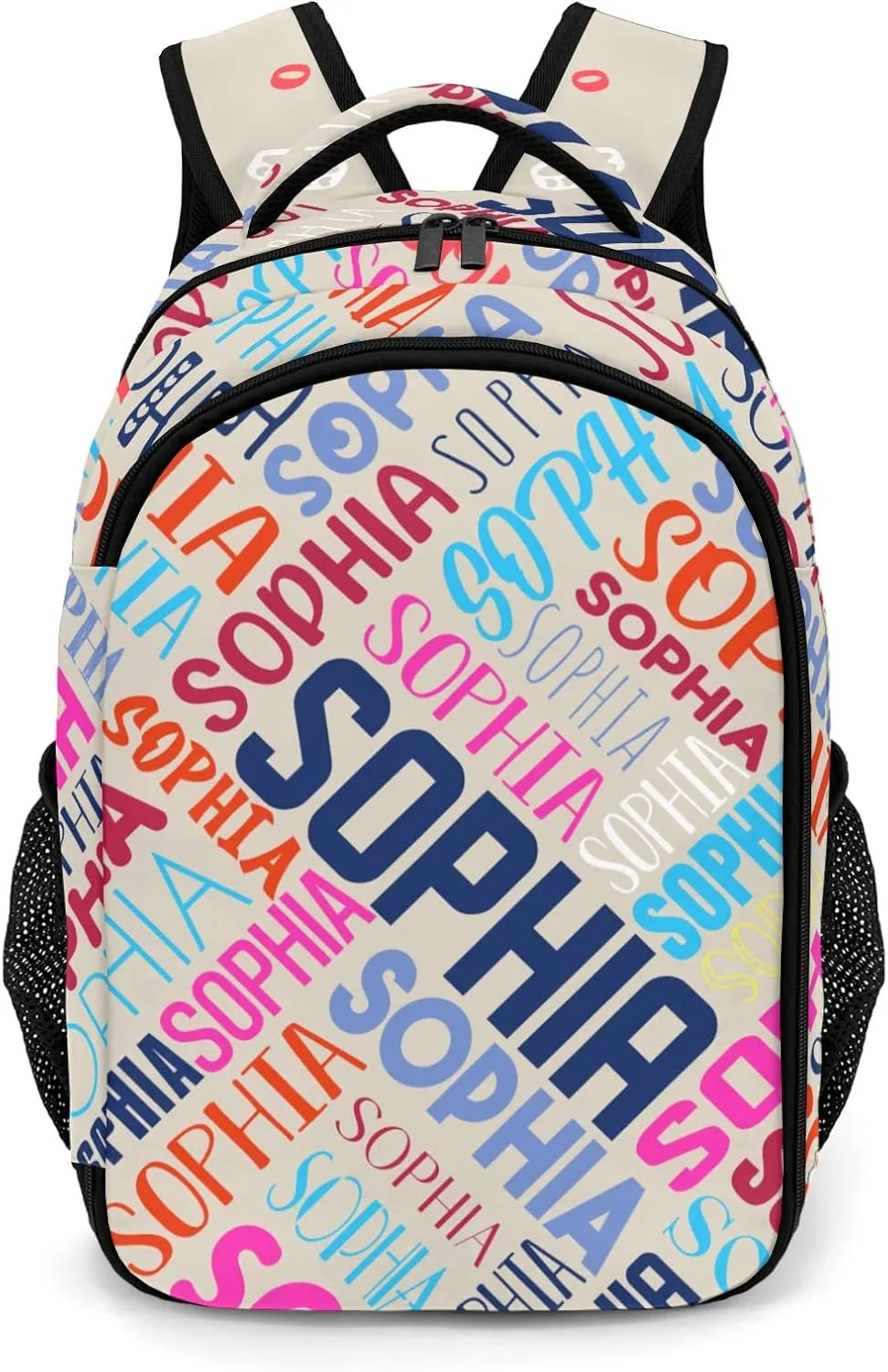 Personalized Backpacks for Girls - Custom Backpack for School Back To School Supplies Bookbag for Teen Girls Boys Kids Backpacks - Beige Backpack