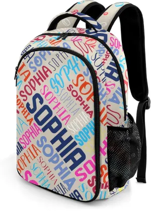 Personalized Backpacks for Girls - Custom Backpack for School Back To School Supplies Bookbag for Teen Girls Boys Kids Backpacks - Beige Backpack