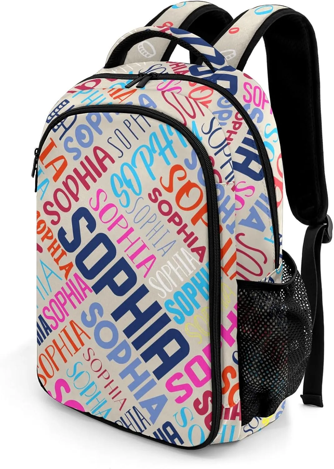 Personalized Backpacks for Girls - Custom Backpack for School Back To School Supplies Bookbag for Teen Girls Boys Kids Backpacks - Beige Backpack