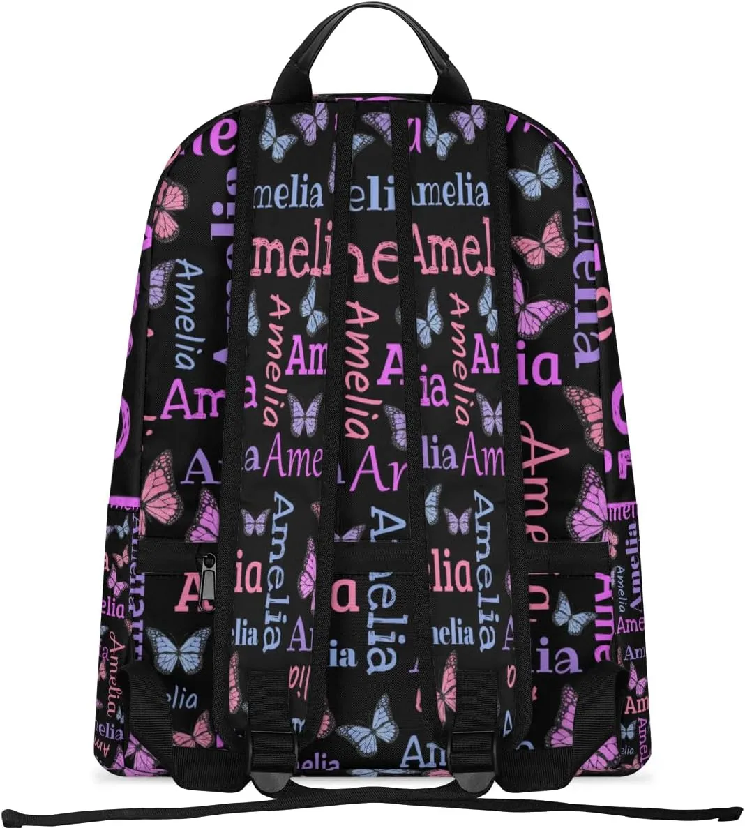 Personalized Kids Backpack School Bags for Girls, Custom Students Backpack Shoulder Bag Laptop Backpack Bookbag Gift for College School Travel Sport Butter Glitter