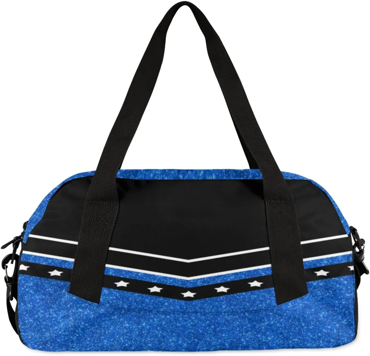 Personalized Name Cheer Bag Custom Sport Duffel Bag for Girls Cheerleader Bags Overnight Weekender Bags Carry On Travel Bag, Glitter Blue