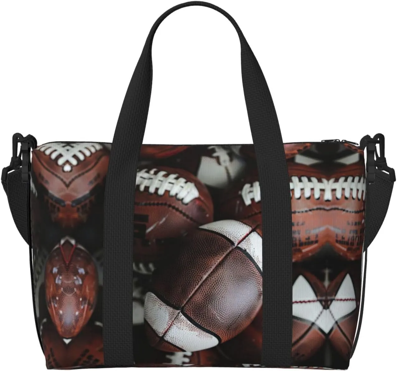 Pile Of Footballs Print Versatile Gym Sports Bag,Companion For Your Journeys And Fitness Routines