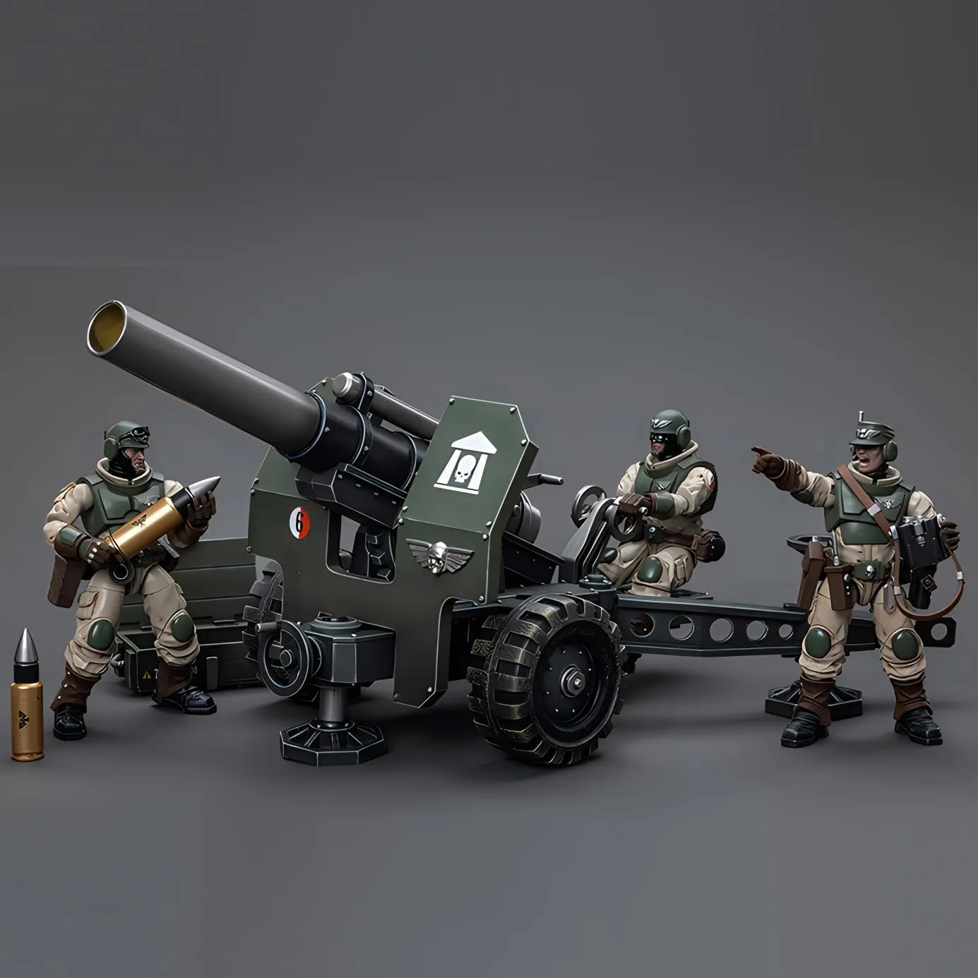 Pipigirl JoyToy 40K Genuine License 1/18 Soldier, 4inch Army Military Extreme Warrior Models Action Figures Kits (Bombast Field Gun)
