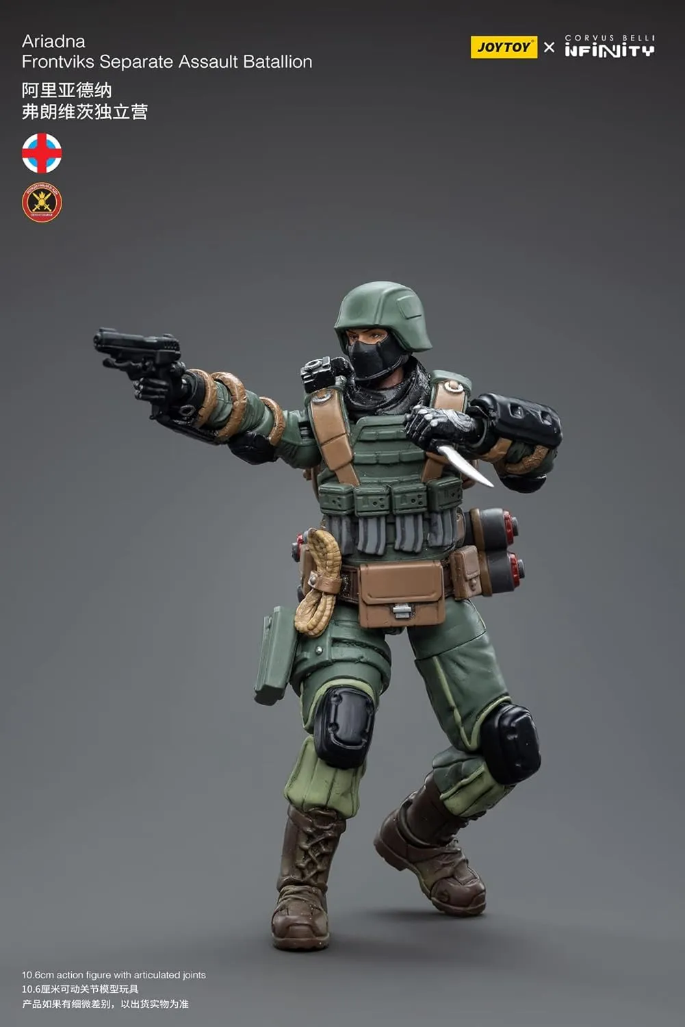 Pipigirl JoyToy × Infinity 1/18 Soldier Action Figures, 4inch Infinity Armata, 4inch Infinity Ariadna Veteran Soldier Models Kits (Infinity-Ariadna Frontviks Separate Assault Batallion)