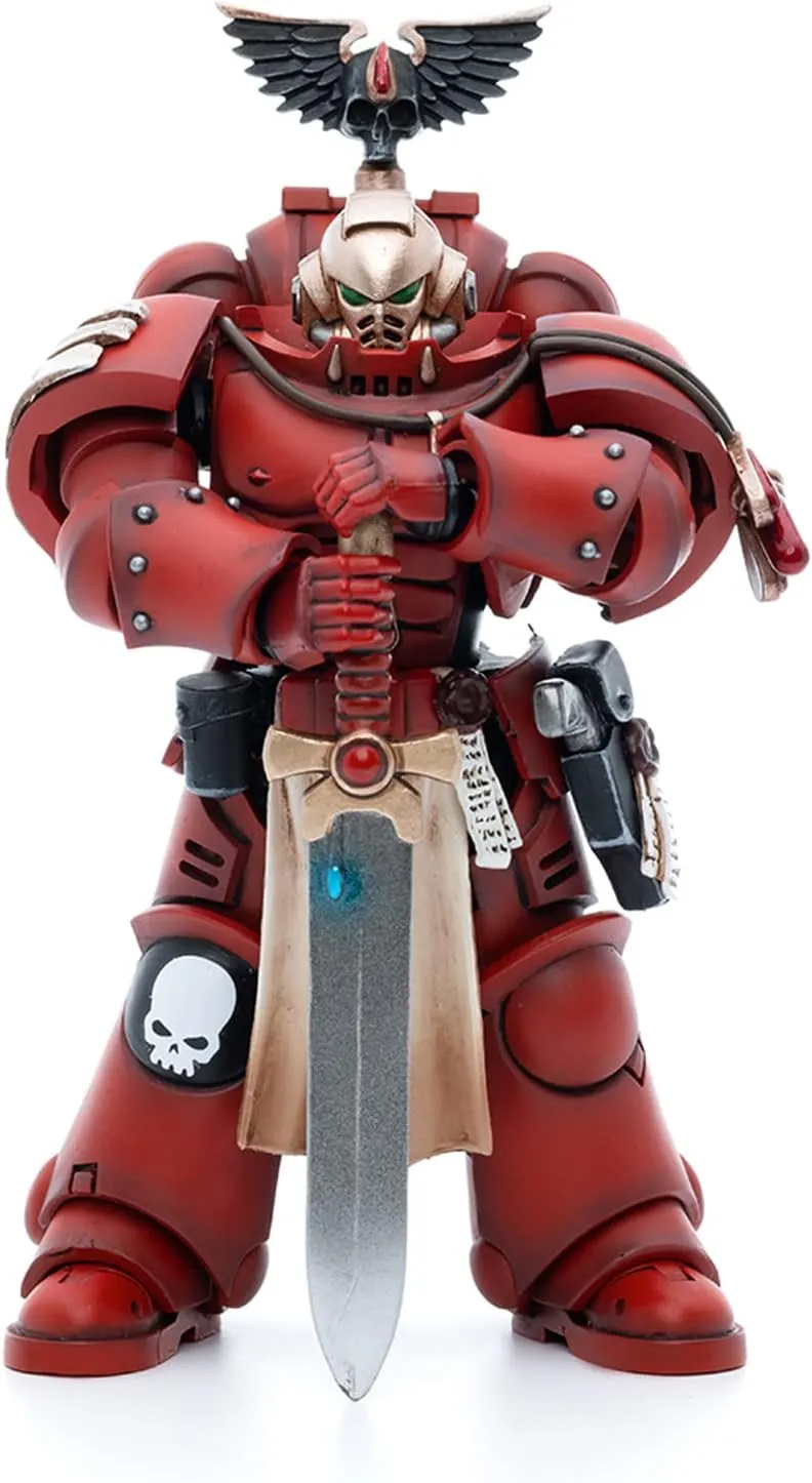 Pipigirl JoyToy × Warhammer Genuine License 1/18 Soldier Action Figures, 4inch Army Military Extreme Warrior Models Kits (Blood Angels Veteran Vigna)