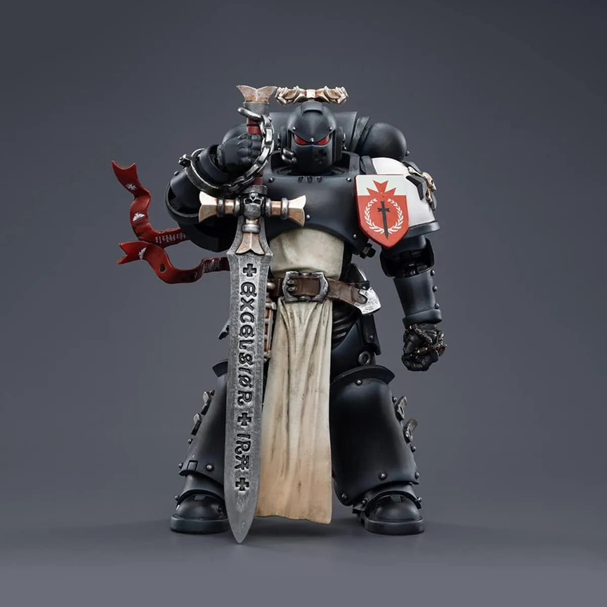 Pipigirl JoyToy × Warhammer Genuine License 1/18 Soldier Action Figures,Black Templars Army Primaris Crusader Squad, 4inch Army Military Extreme Warrior Models Kits (Emperors Champion Rolantus)