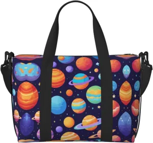 Planet Pattern Print Versatile Gym Sports Bag,Companion For Your Journeys And Fitness Routines