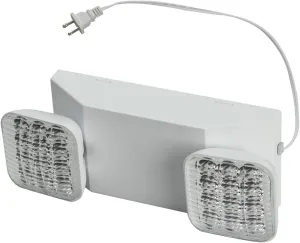 Plug in Emergency Lights for Business Home Power Failure 4Hours 300lm LED Commercial Emergency Light Fixtures with Battery Backup Rechargeable Adjustable Two Heads AC85-277V