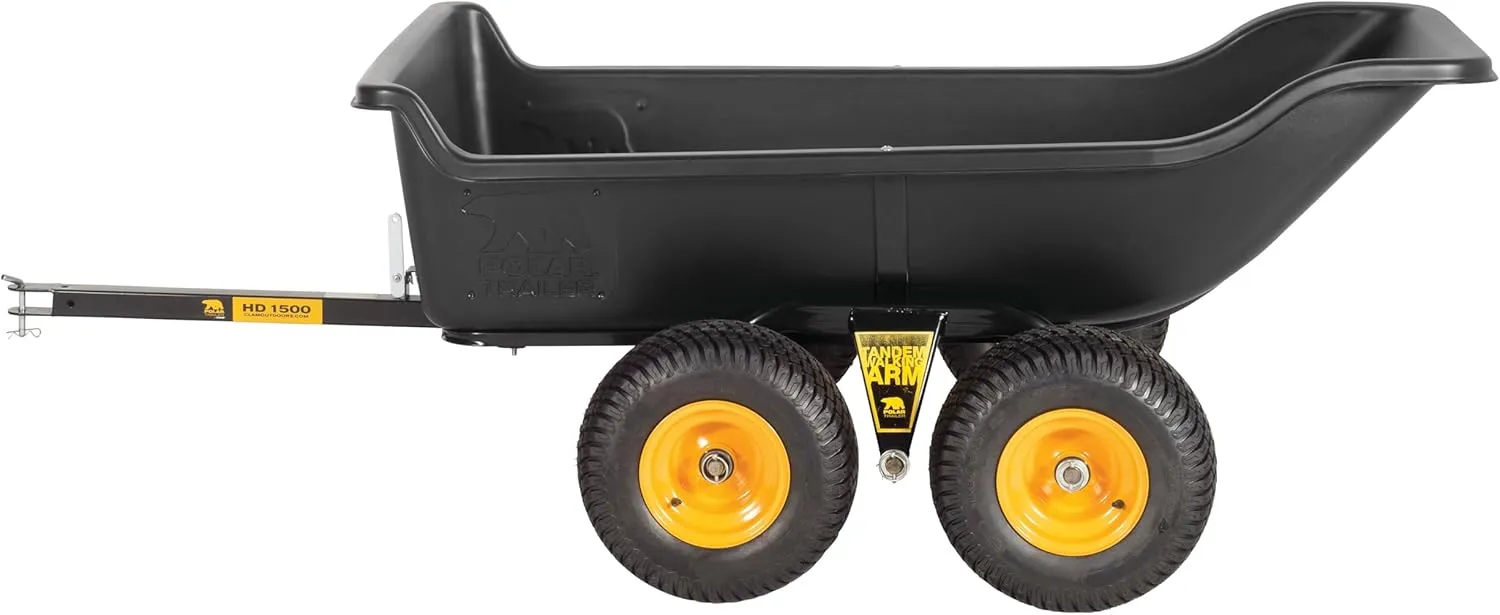 Polar TA1500 Tandem Axle Utility Trailer – 22 Cu. Ft. ATV/UTV Hauling Trailer with 1500 lb. Capacity – Rugged Rubber Wide Track Tires – Model 8262