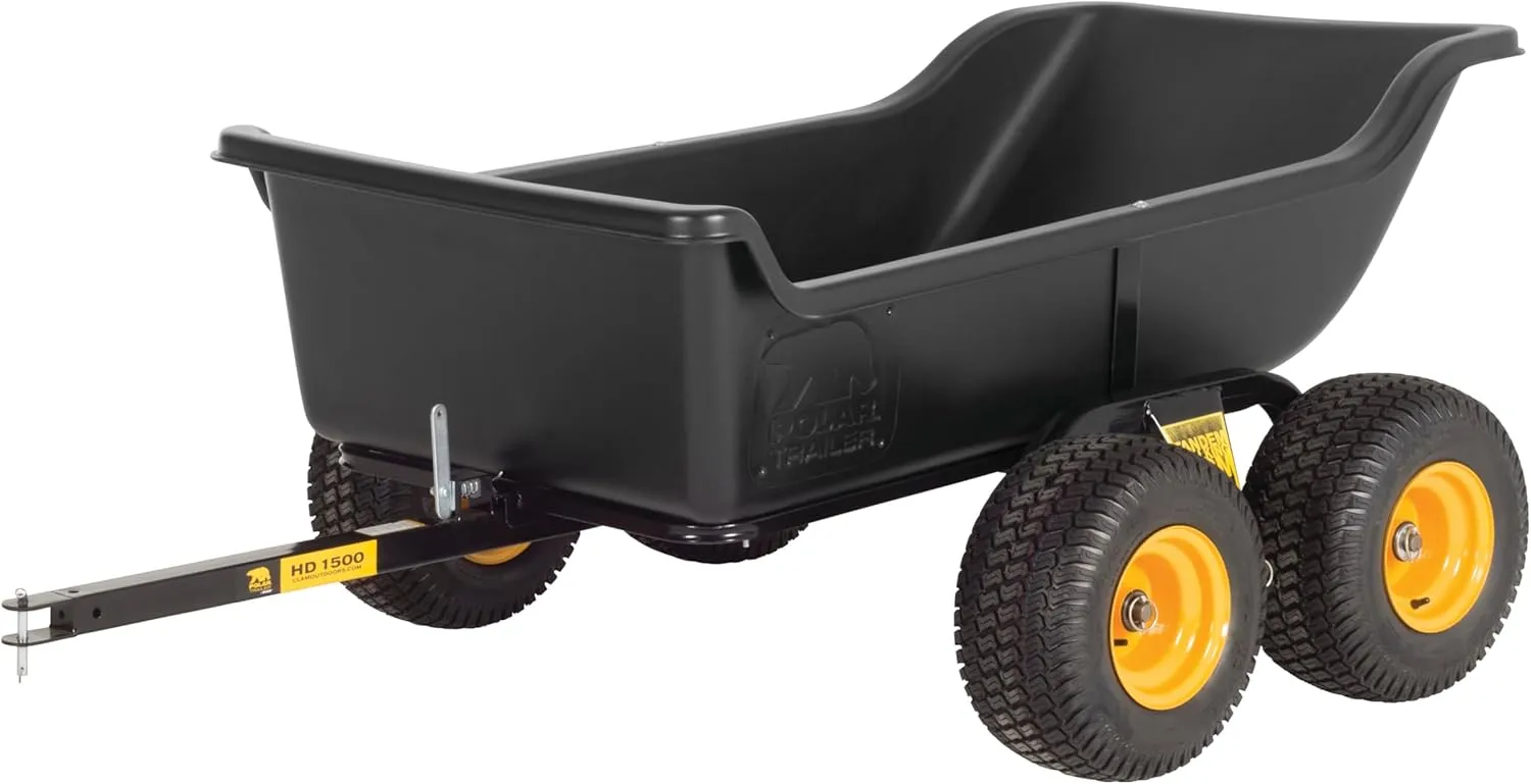 Polar TA1500 Tandem Axle Utility Trailer – 22 Cu. Ft. ATV/UTV Hauling Trailer with 1500 lb. Capacity – Rugged Rubber Wide Track Tires – Model 8262