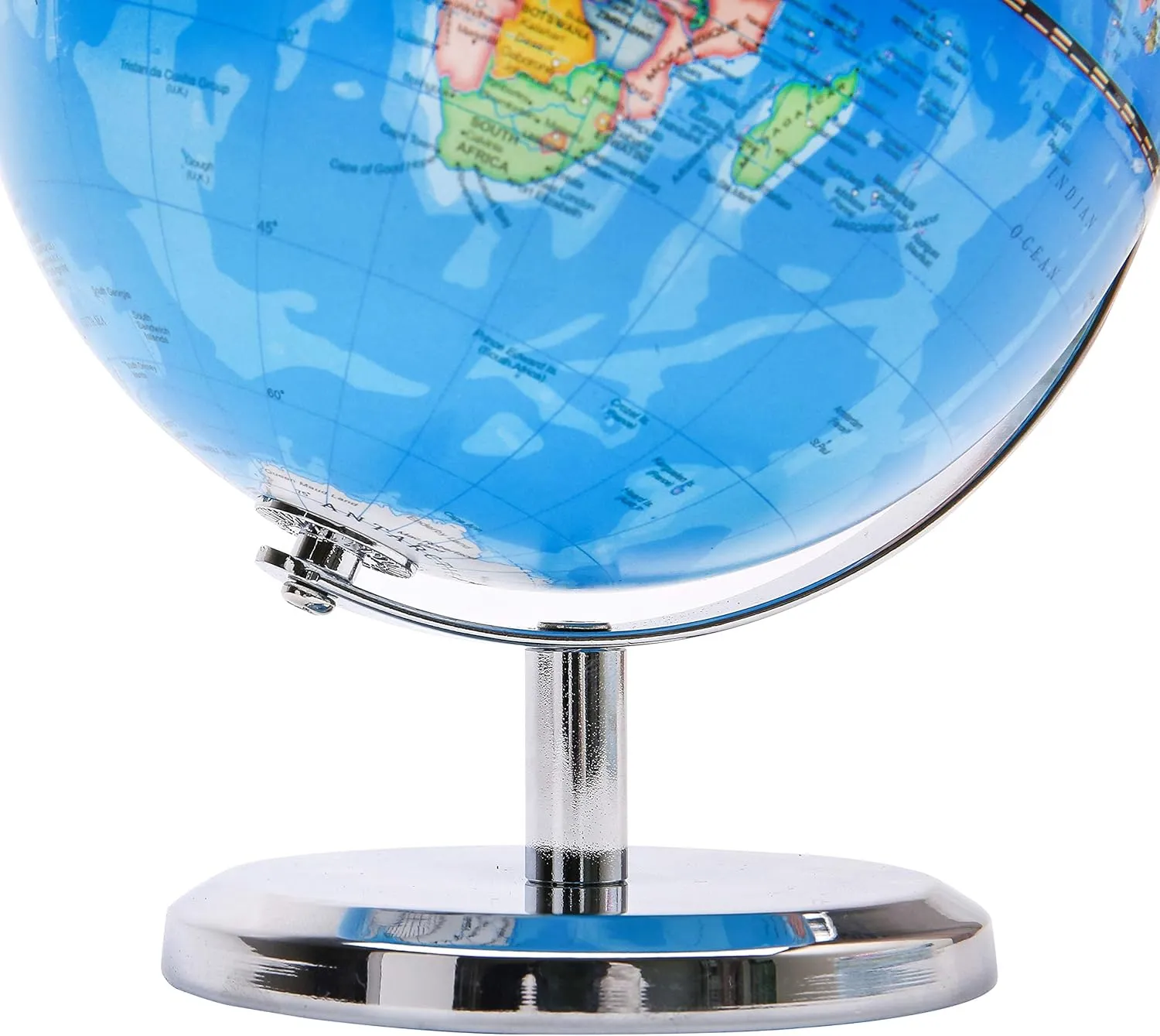 Political Globe Dia 5.5-inch / 14cm- Educational/Geographic - Stainless Steel Arc and Base - School, Home, and Office