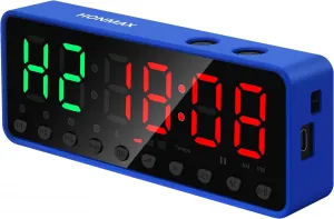 Portable Gym Timer, Fitness Timer Clock, Home Garage Gym Workout Timer, Built-in Strong Magnet and Lithium Battery and Beat Function, Large LED Digital Anti-Vertigo Display