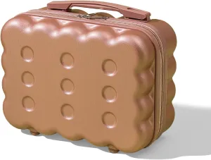 Portable Makeup Travel Case Mini Suitcase with Elastic Band Hard Shell Make Up Case Small Travel Cosmetic Case Hand Luggage for Women Pink