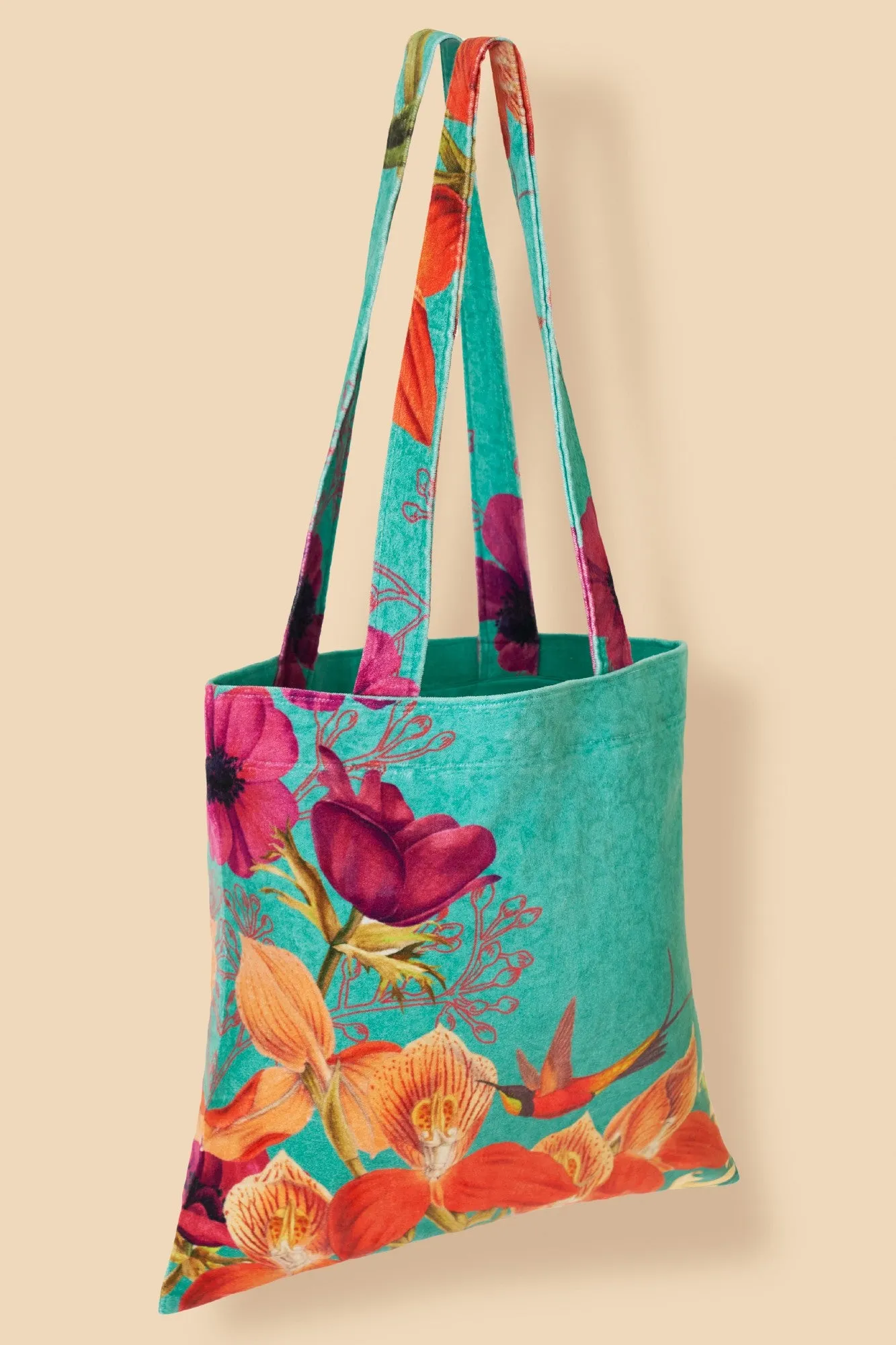 Powder Tote Bag Hummingbird At Dusk Velvet