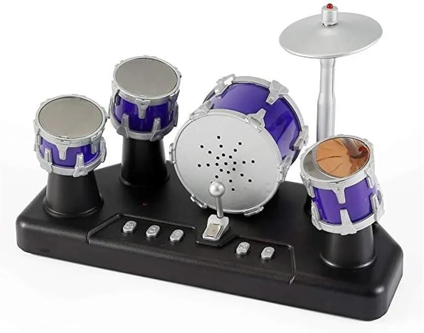 PowerTRC Finger Drum Set Mini Electric Small Desktop Fun Novelty Accessories Instrument Game Party Favor with Lights & Sounds for Kids Adults