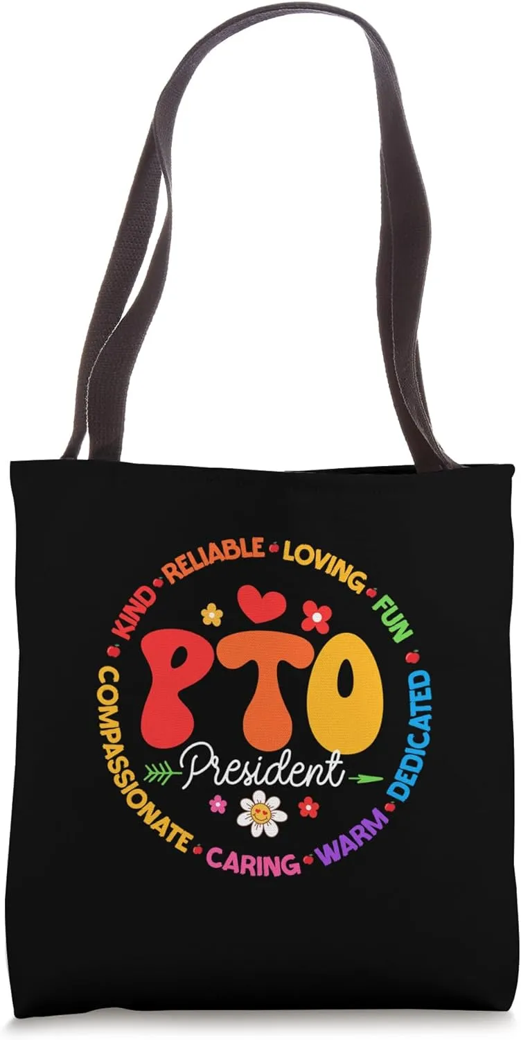 PTO President Back to School Matching Group Parent Teacher Tote Bag
