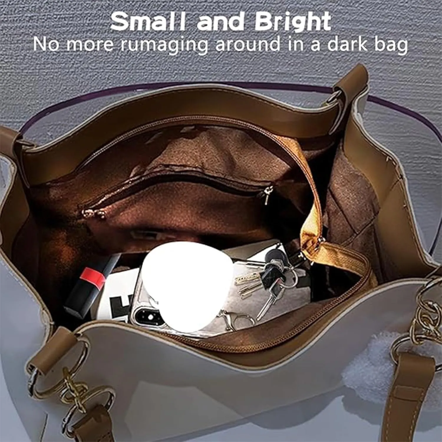 Purse Lamp Light，Purse Light with Automatic Sensor Illumiate Your Bag，Heart Purse Light Best Gifts for Women,Mother,Friends(2 Cute)