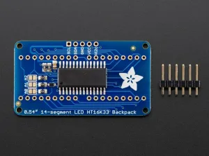 Quad Alphanumeric Display - Blue 0.54 Inch Digits w/ I2C Backpack (ID: 1912)