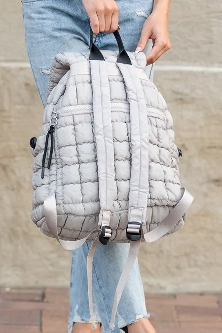 Quilted Puffer Backpack Shoulder Bag