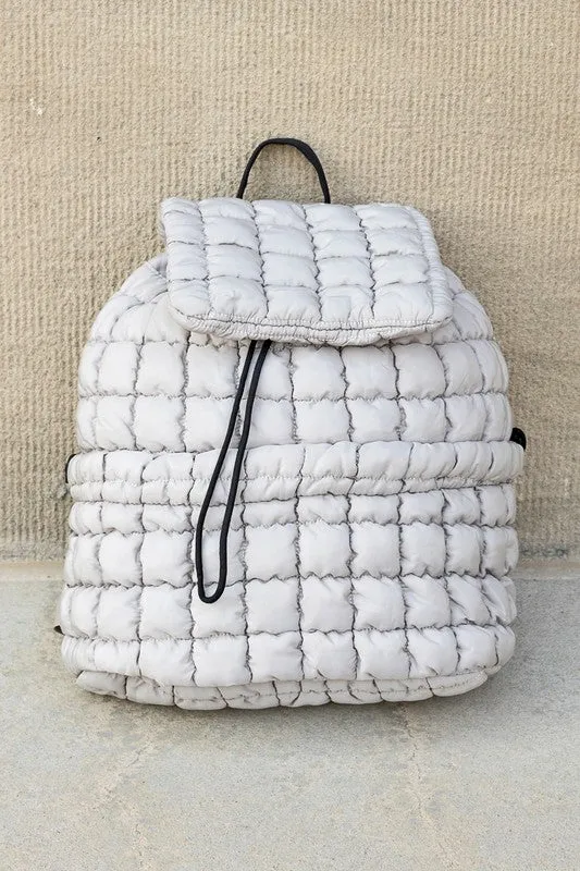 Quilted Puffer Backpack Shoulder Bag
