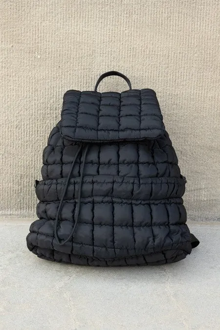 Quilted Puffer Backpack Shoulder Bag