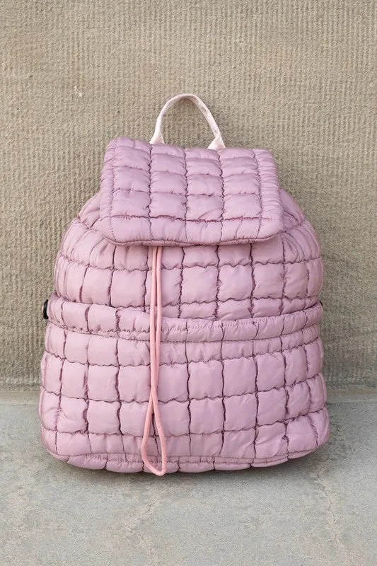 Quilted Puffer Backpack Shoulder Bag
