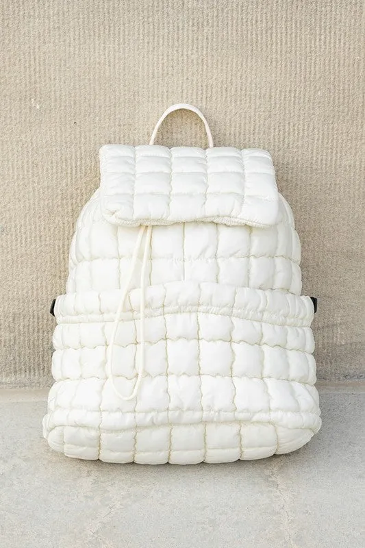 Quilted Puffer Backpack Shoulder Bag