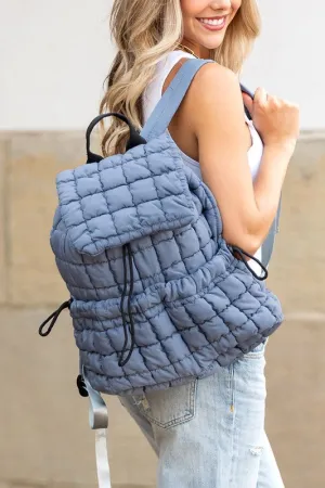 Quilted Puffer Backpack Shoulder Bag