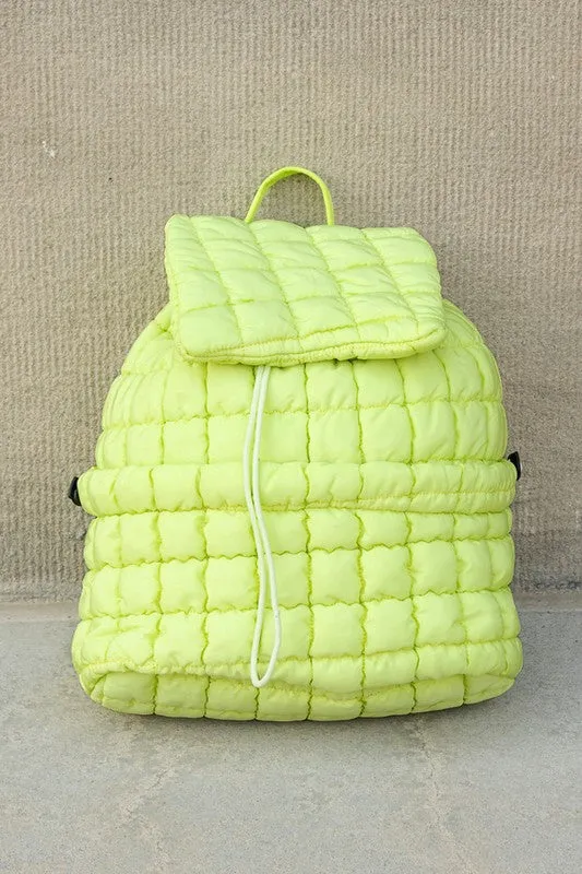 Quilted Puffer Backpack Shoulder Bag