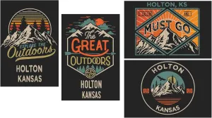 R and R Imports Holton Kansas Souvenir 2x3 Inch Fridge Magnet The Great Outdoors Design 4-Pack