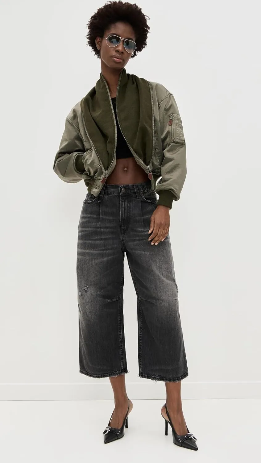 R13 Women's Zip Collar Flight Jacket