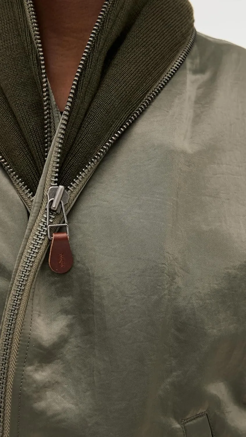 R13 Women's Zip Collar Flight Jacket