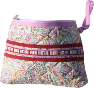 RaanPahMuang Toiletry Tote Bag Storage Travel Zip Top Fair Trade Pink Crimson Pattern