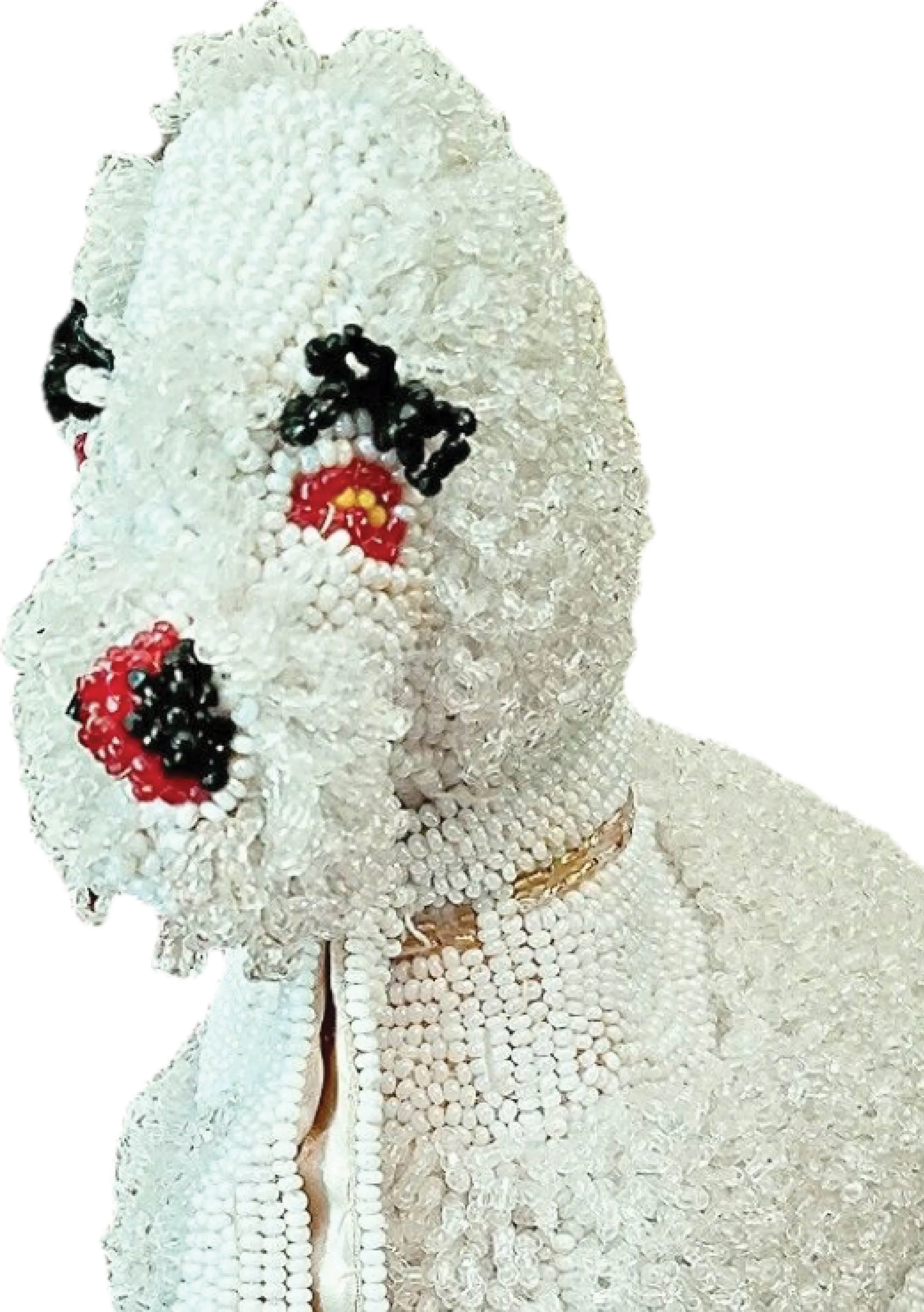 Rare 1950s White Beaded Poodle Figural Handbag - New!