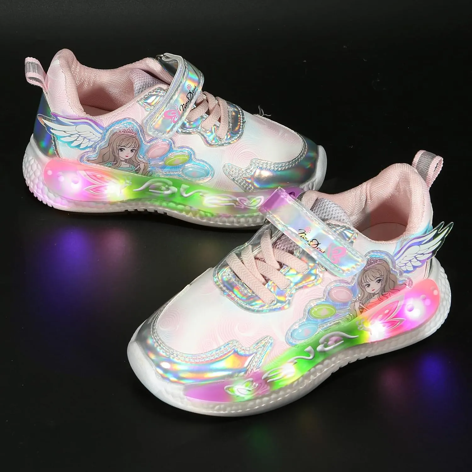RAYCHY Children's Casual Shoes Boys Breathable Non-Slip Light Sneakers Unisex Luminous Sneakers for Girls Sport Running Shoes