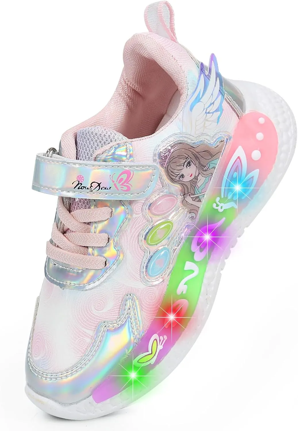 RAYCHY Children's Casual Shoes Boys Breathable Non-Slip Light Sneakers Unisex Luminous Sneakers for Girls Sport Running Shoes