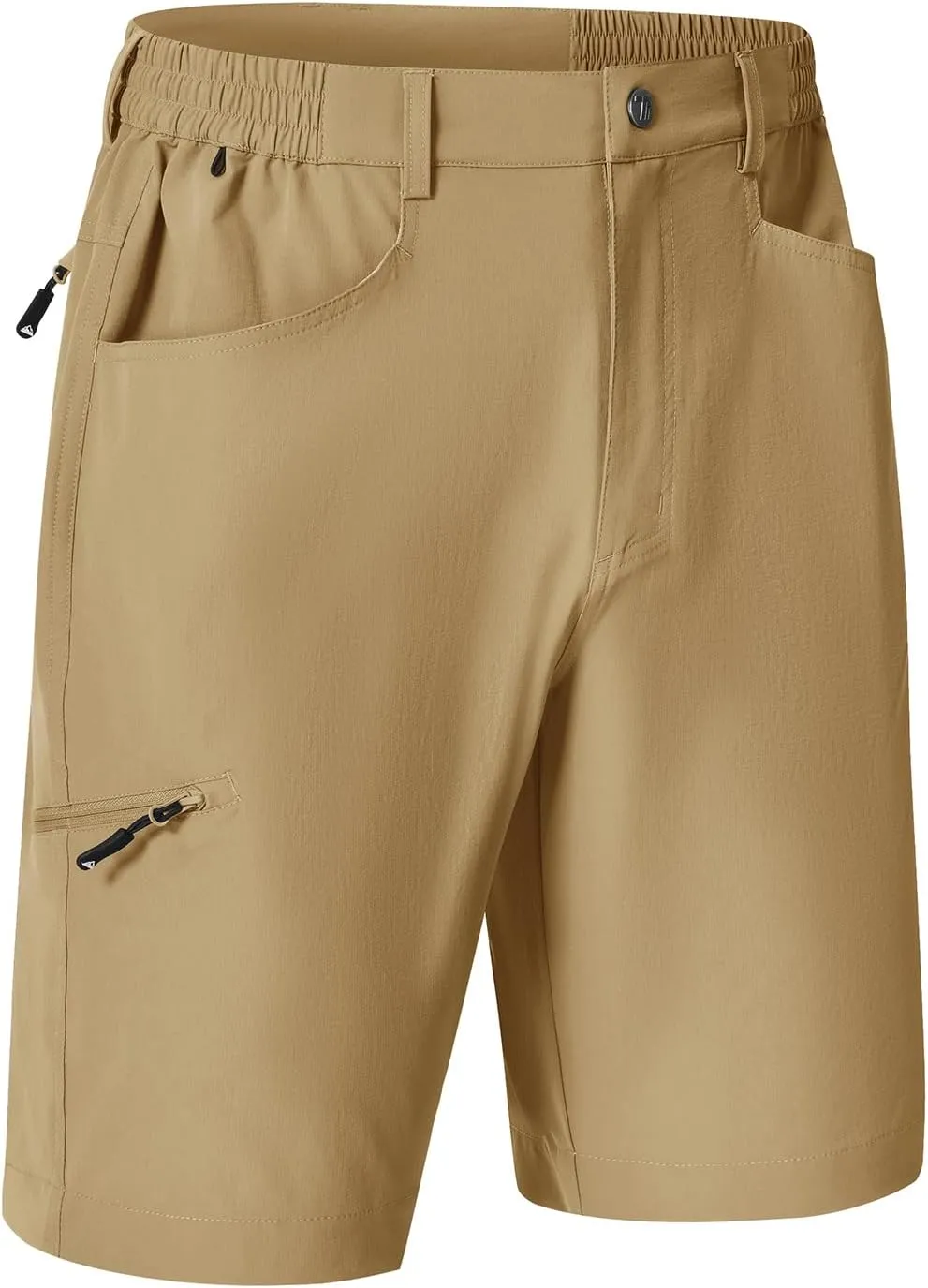Rdruko Men's 9” Golf Shorts Stretch 4 Pockets Dress Shorts Elastic Waist Casual Flat Front Quick Dri Work Hiking Zip Cargo