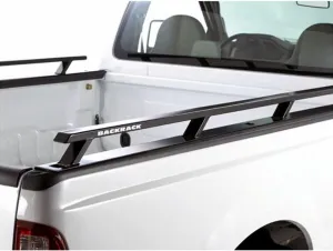 RealTruck Backrack Side Rails to use w/ 21" Toolbox | Black, No Drill | 55522TB | Fits 2017-2025 Chevrolet/GMC Silverado/Sierra 1500; 2019 Chevrolet/GMC Silverado/Sierra 1500 LD/Limited 5.5' Bed
