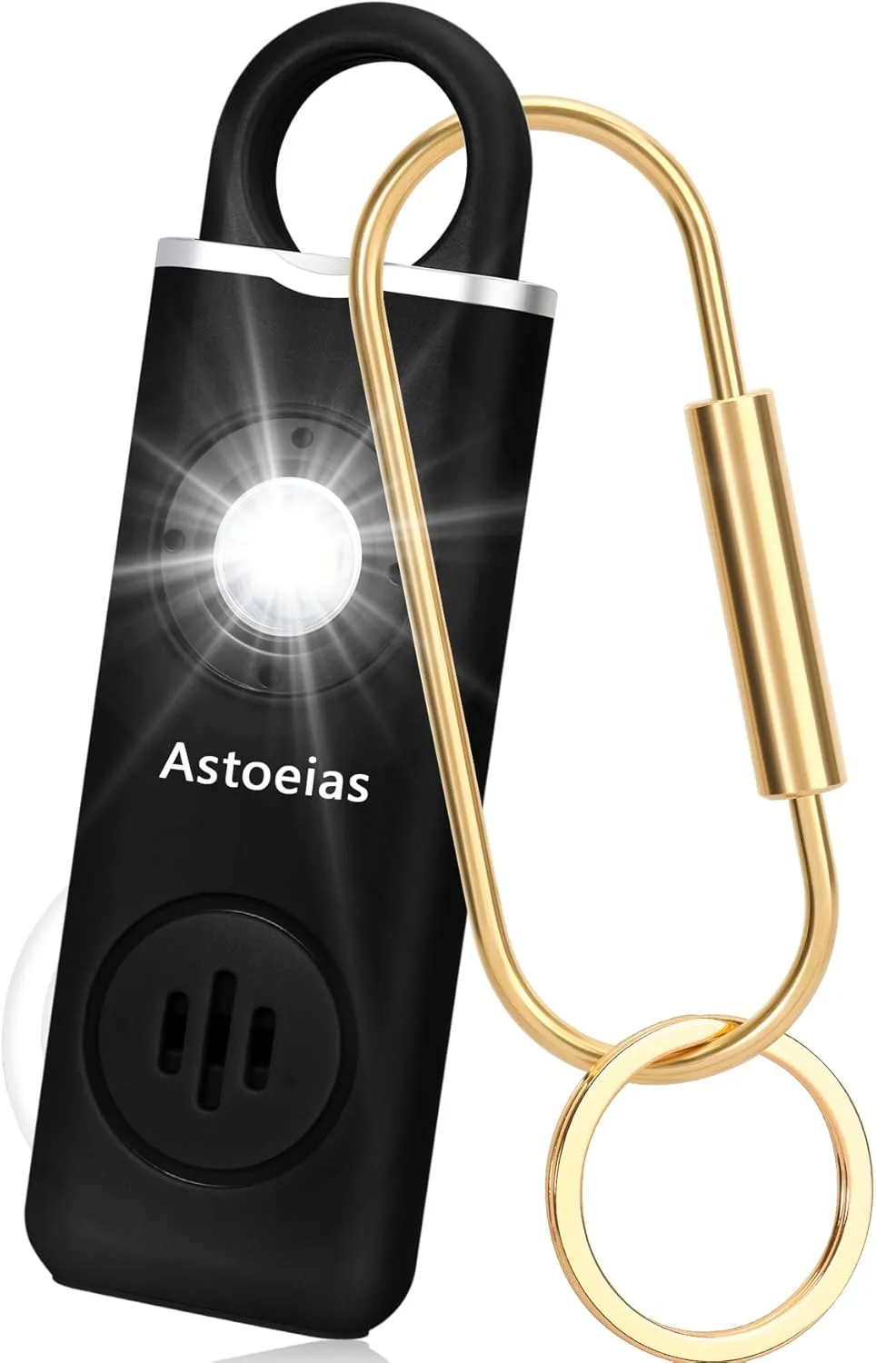 Rechargeable Personal Safety Alarm for Women，Extra Large Strobe LED Light Personal and 130dB Siren，Personal Emergency Security Safe Devices Key Chain Alarms for Women Kids Elderly (Black)