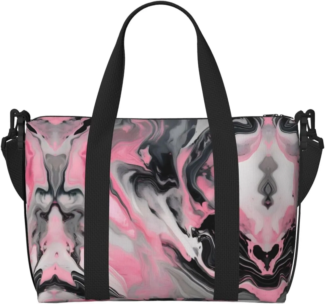 Red Abstract Ink Marble Gray Artistic Print Versatile Gym Sports Bag,Companion For Your Journeys And Fitness Routines