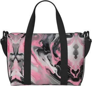 Red Abstract Ink Marble Gray Artistic Print Versatile Gym Sports Bag,Companion For Your Journeys And Fitness Routines